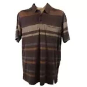 Outdoor Life Mens Polo Shirt Striped Multi-Color Size Medium